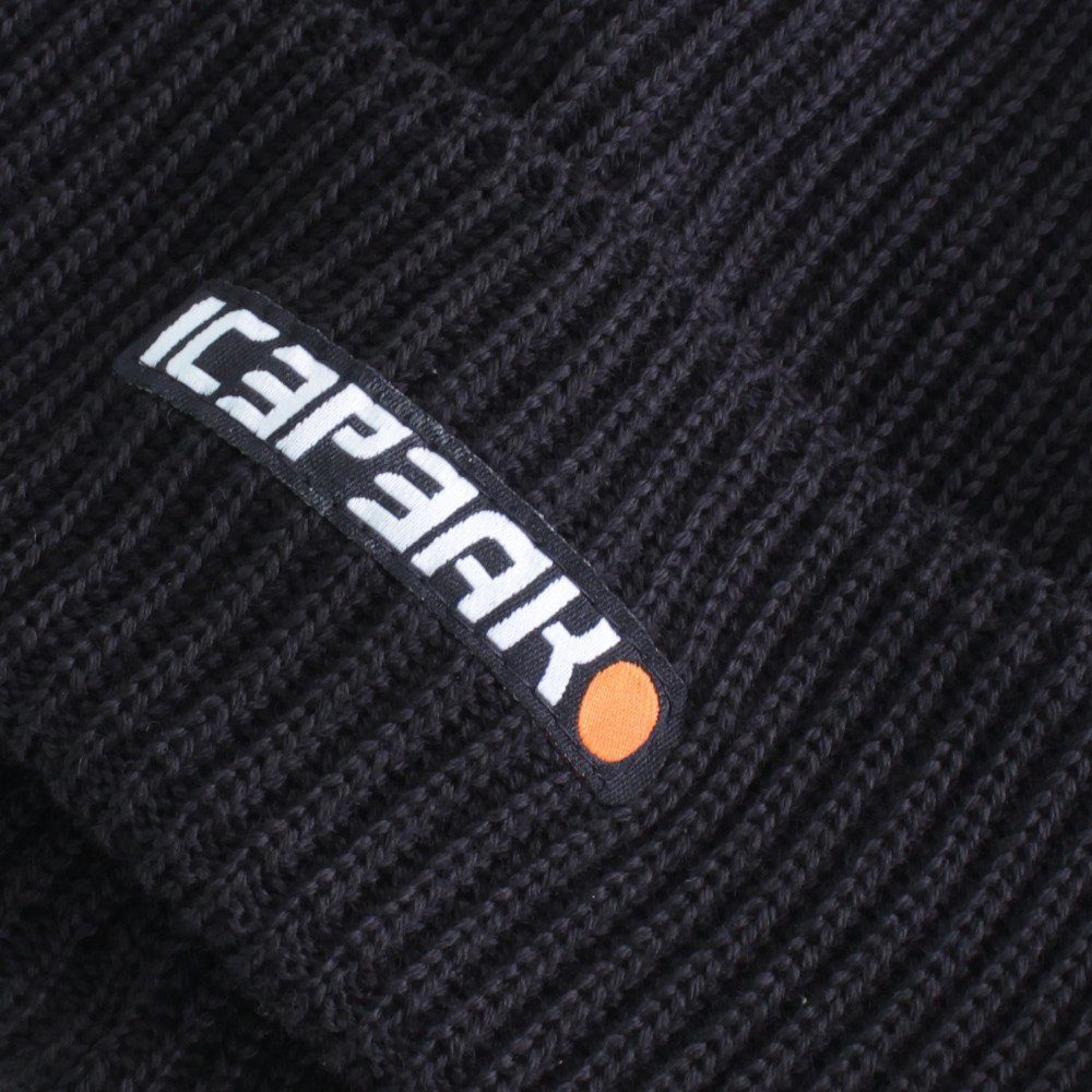Icepeak Strickmütze Beanie Igal Wintermütze Umschlagbarer Rand mit Logo-Patch