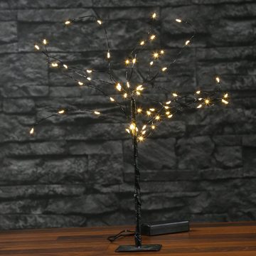 MARELIDA LED Dekoobjekt LED Mini Baum Weidenbaum Dekoleuchte 60 LED Batteriebetrieb schwarz, LED Classic, warmweiß (2100K bis 3000K)