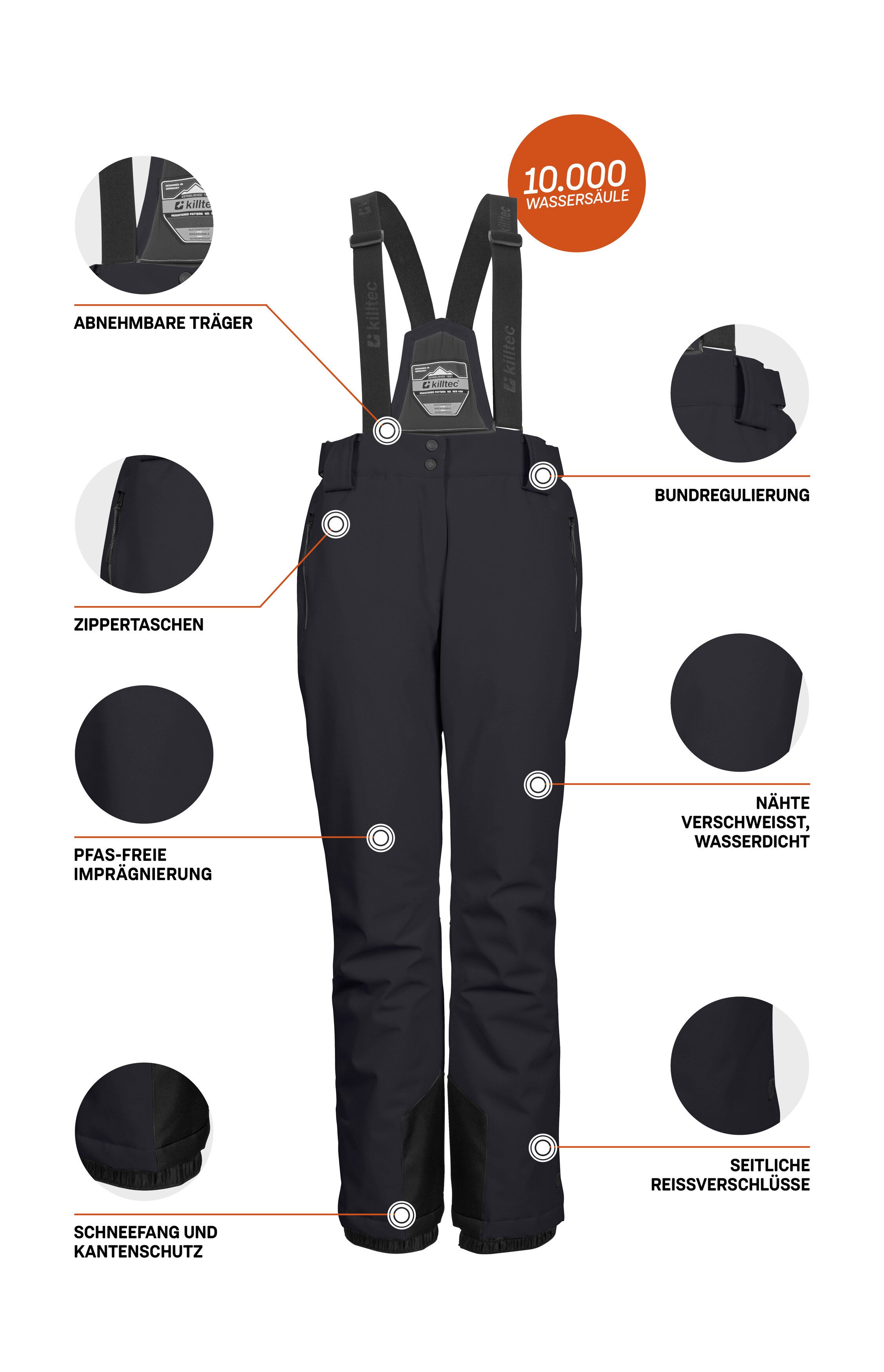 Killtec Skihose KSW 249 WMN SKI PNTS Wind- und wasserdicht, verstellbar, Teflon EcoElite™-Imprägnierung – Bild 5 von 5