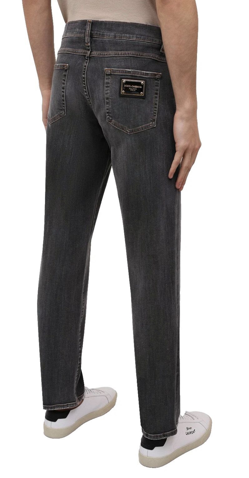 DOLCE & GABBANA 5-Pocket-Jeans Джинсы Denim Comfort Pants mit Metall-Logo-Plakette Metall-Logo auf Rücktasche, dezente Used-Optik