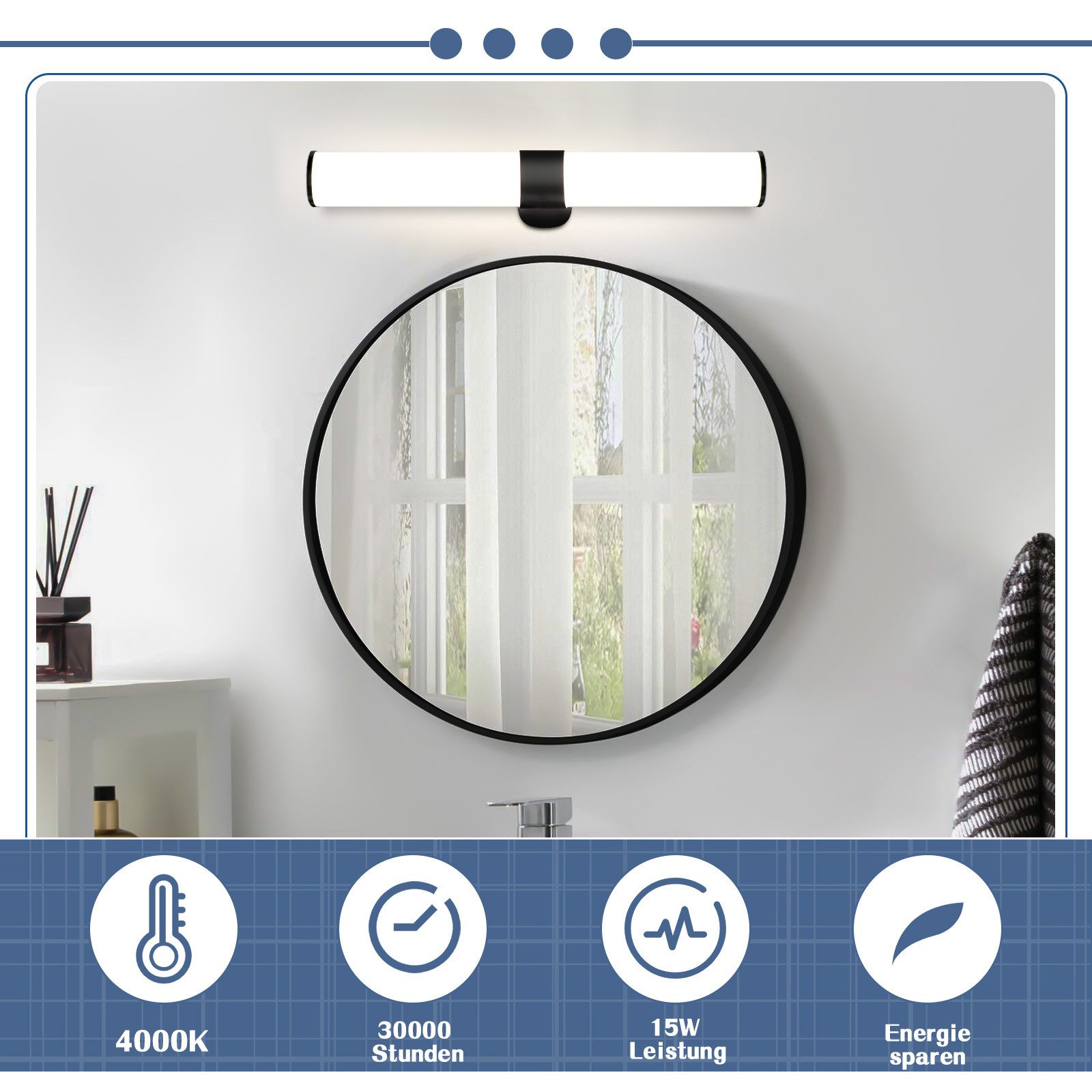 Nettlife LED Spiegelleuchte Badezimmer Spiegellampe 8W/15W günstig online kaufen