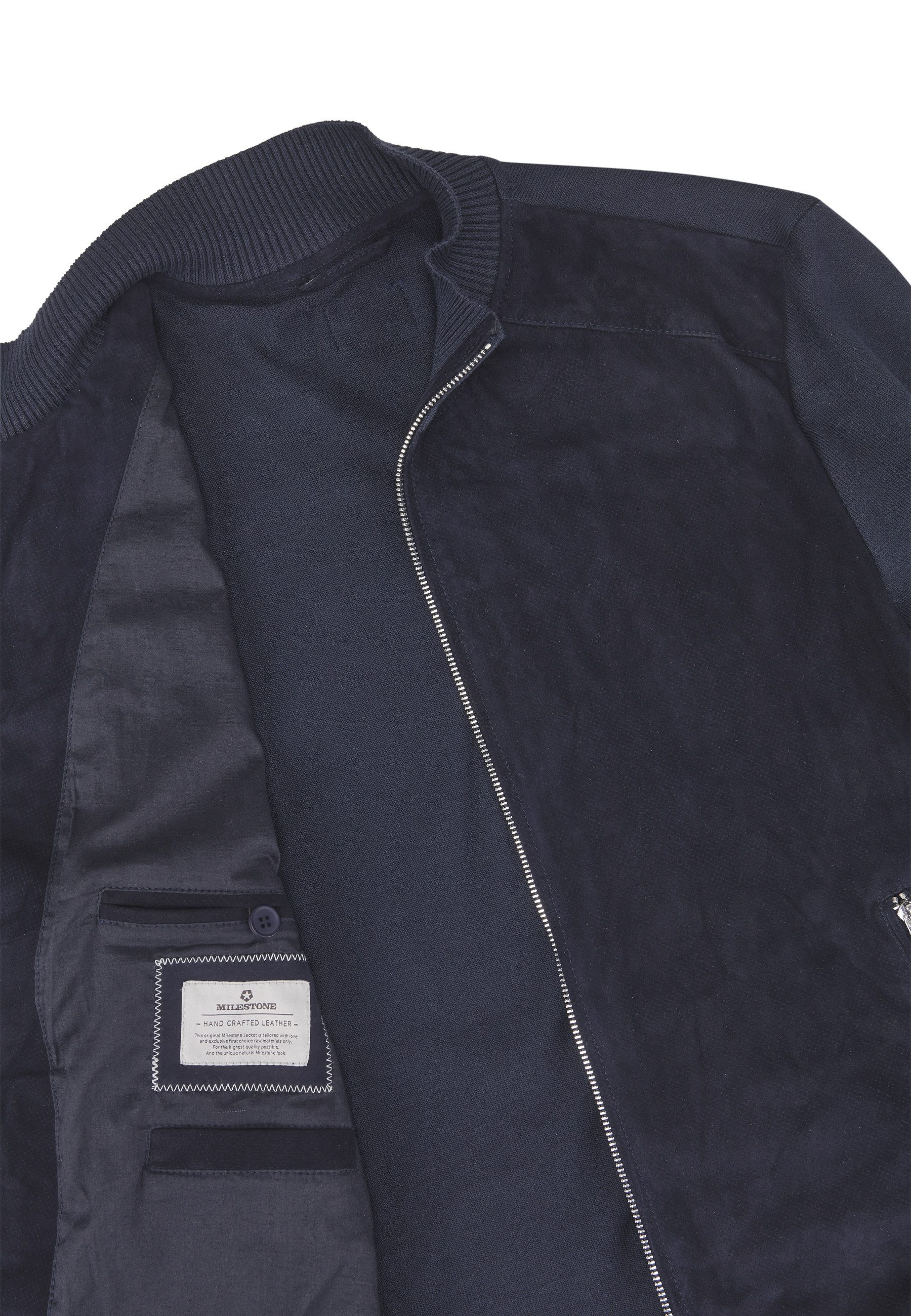 MILESTONE Lederjacke MSRicardo Herren Bikerjacke Jacke Leder klassisch schlanke Passform