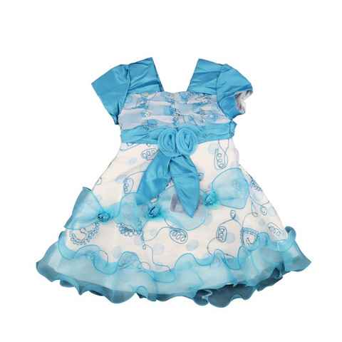 WS-Trend Tüllkleid Kinder Mädchen Festtagskleid Kleid Gr. 104 bis 152, Blau, Rot oder Pink