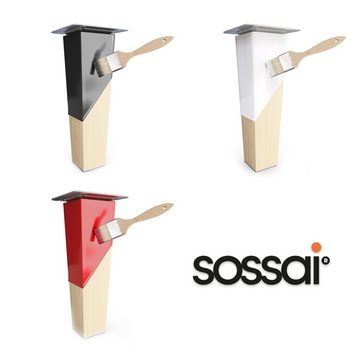 sossai® Möbelfuß Holzfüße Eckig gerade Ausführung Naturbelassen, (4-St), 8cm - 45cm