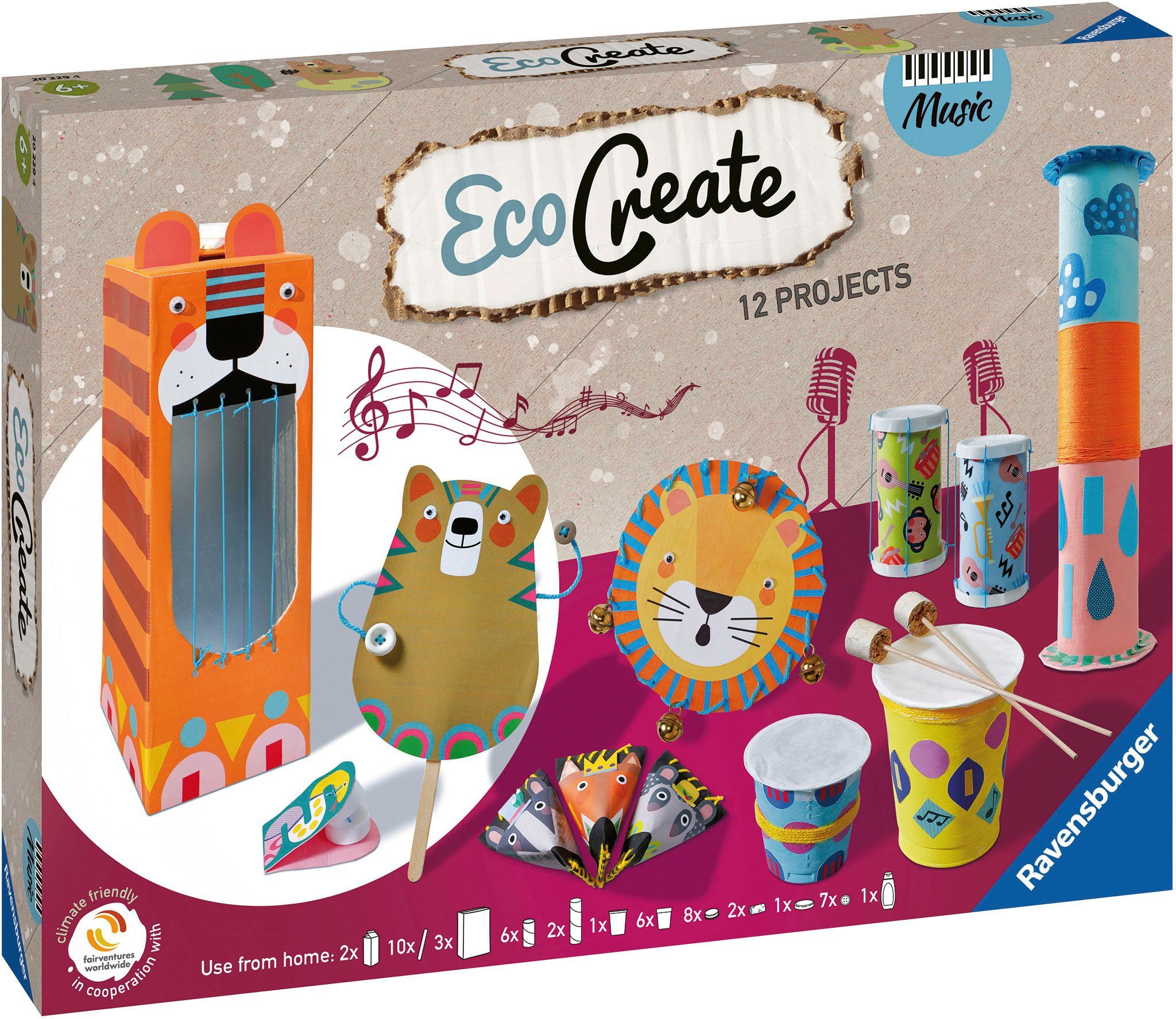 Ravensburger Kreativset Eco Create, Make your own Music, Upcycling und basteln in einem