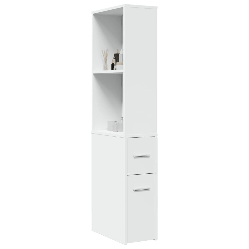 vidaXL Aktenschrank Badschrank Schmal mit Rollen Weiß Spanplatte günstig online kaufen