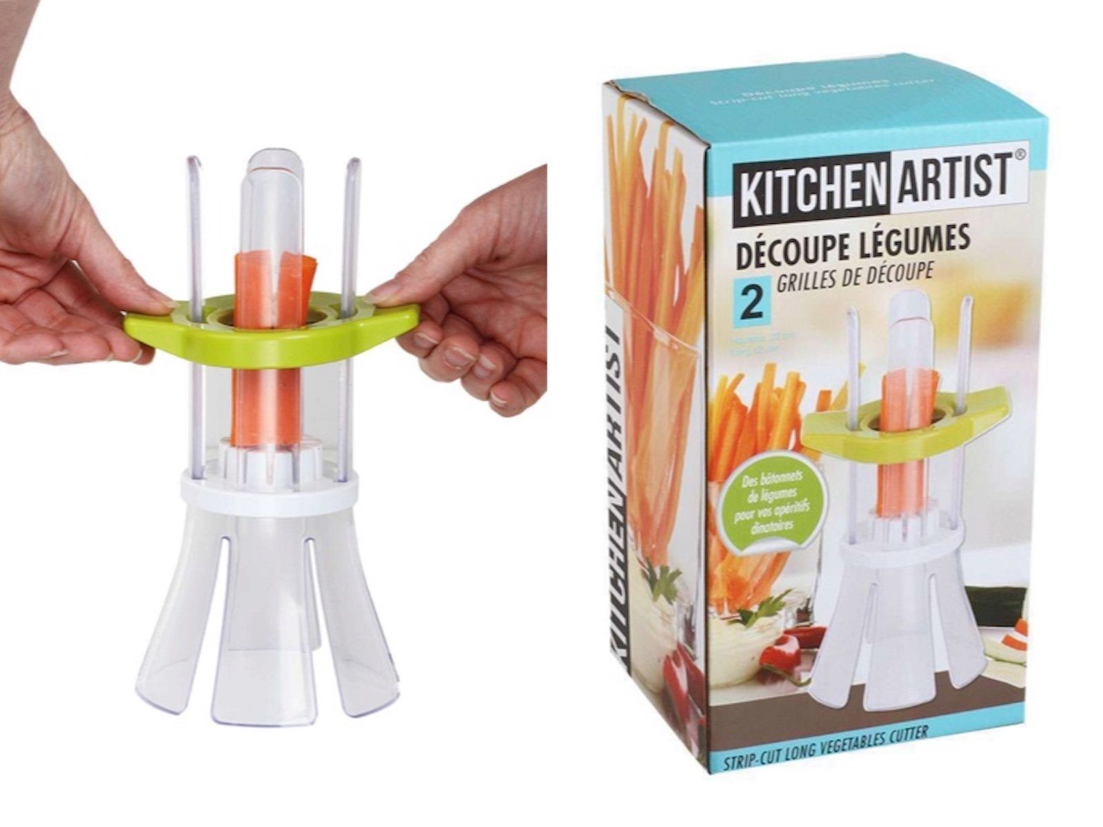 LIVOO Küchenreibe Gemüsesticks KitchenArtist Gemüseschneider Mangoschneider Kunststoff