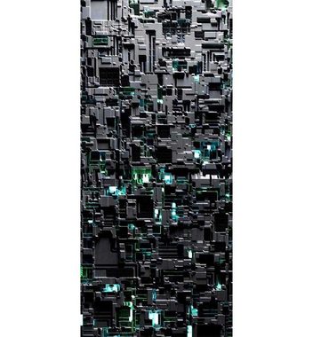 MyMaxxi Dekorationsfolie Türtapete Futuristisches Technologie Muster Türbild Türaufkleber Folie