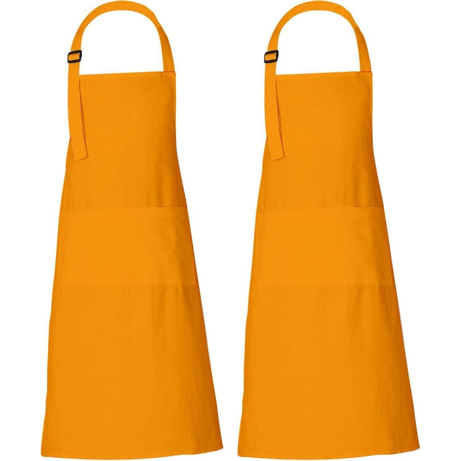 LuxusKollektion Kochschürze Kochschürze Baumwolle Frauen Männer 69 x 89 cm 2 Dunkles Cheddar-Gelb