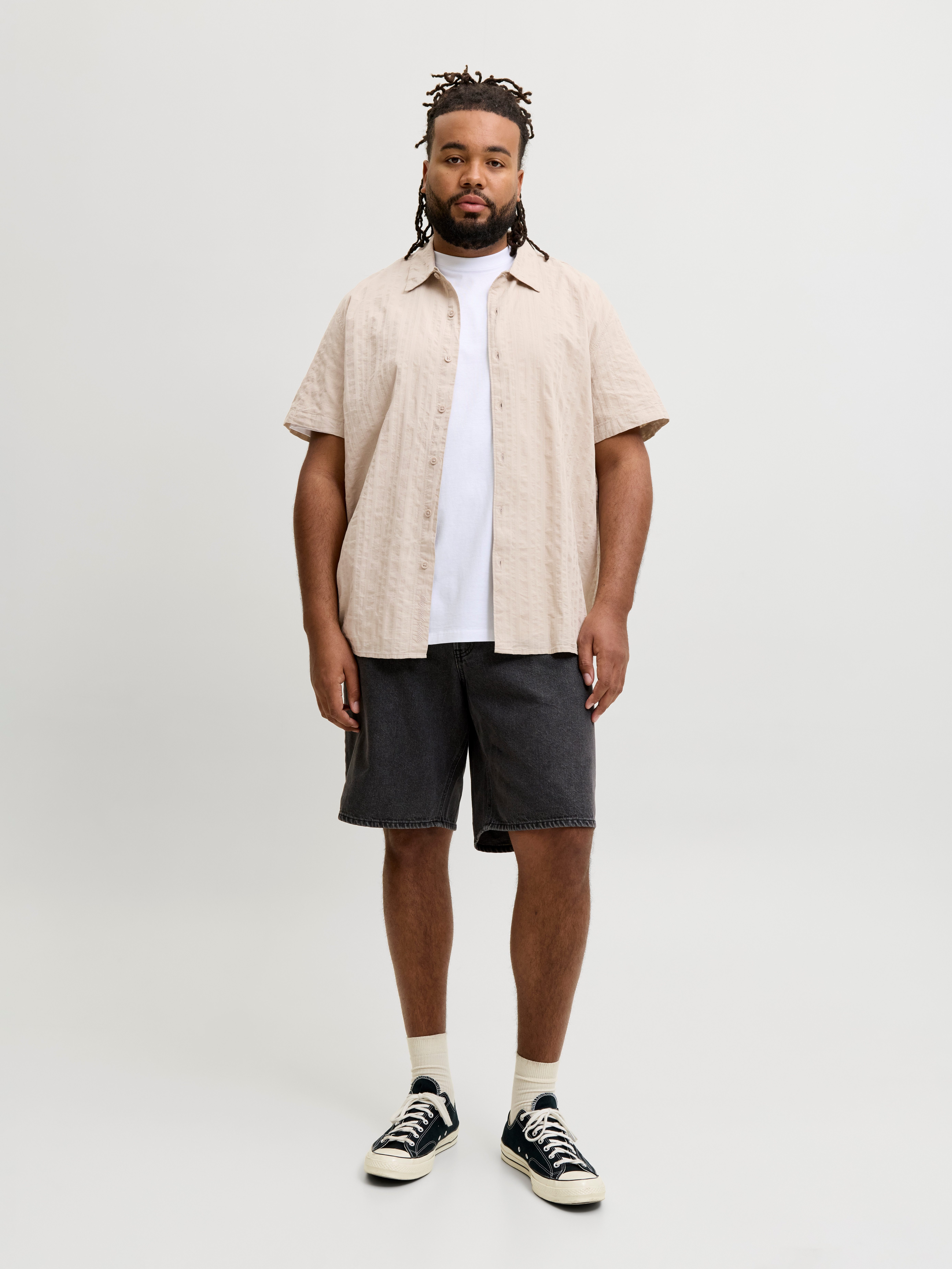 Jack & Jones PlusSize Kurzarmhemd JORRIVIERA TEXTURE SHIRT SS PLS mit Knopfleiste – Bild 5 von 5