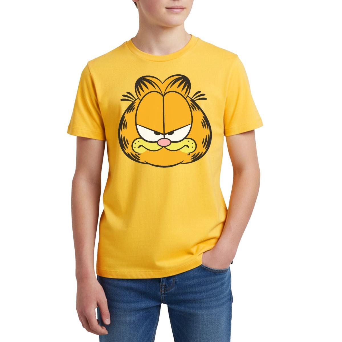 T-Shirt Garfield Gesicht Kostüm Karneval Teenager Premium T-Shirt