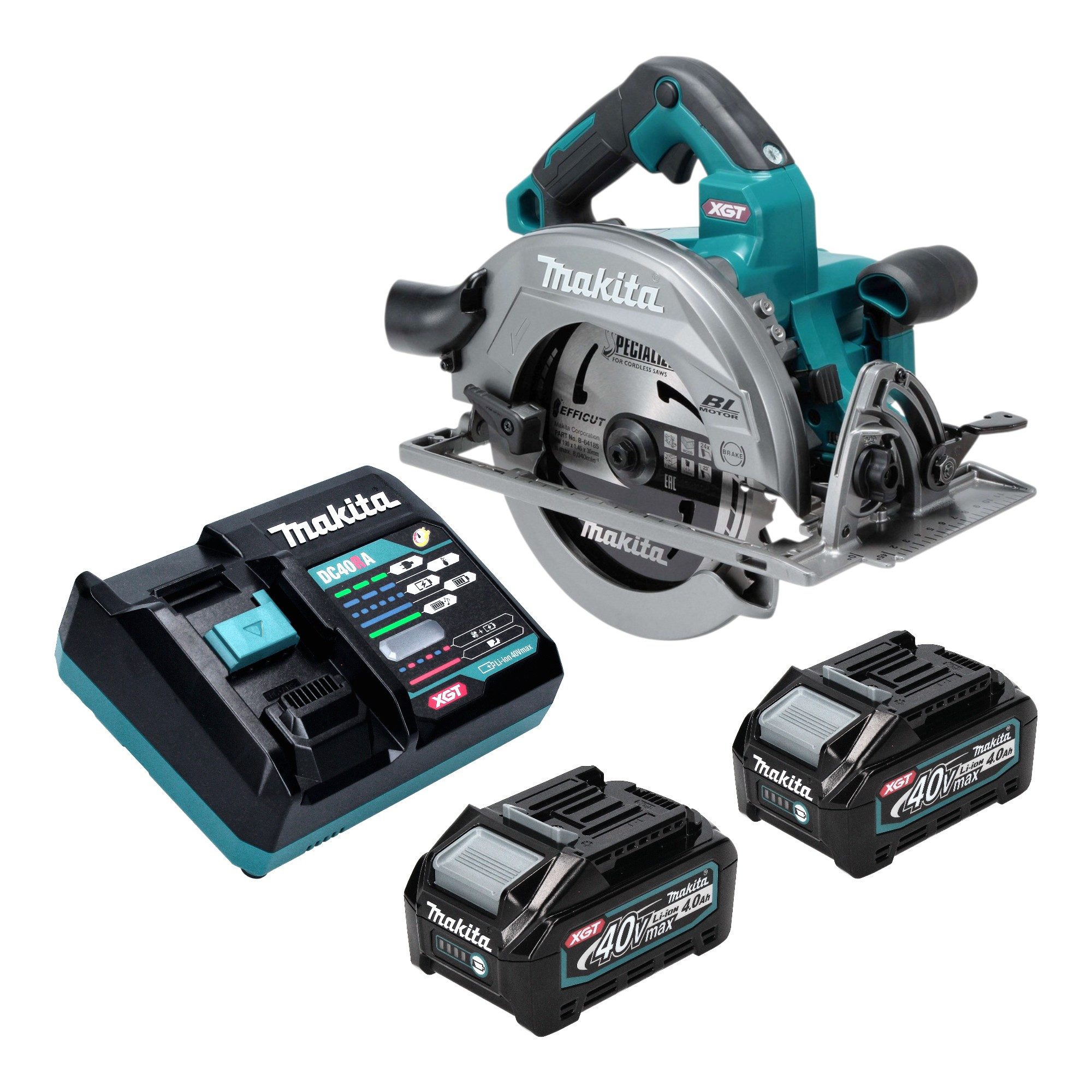 Makita Akku-Handkreissäge HS 003 GM201 Akku Handkreissäge 40 V max. 190 mm Brushless + 2x Akku