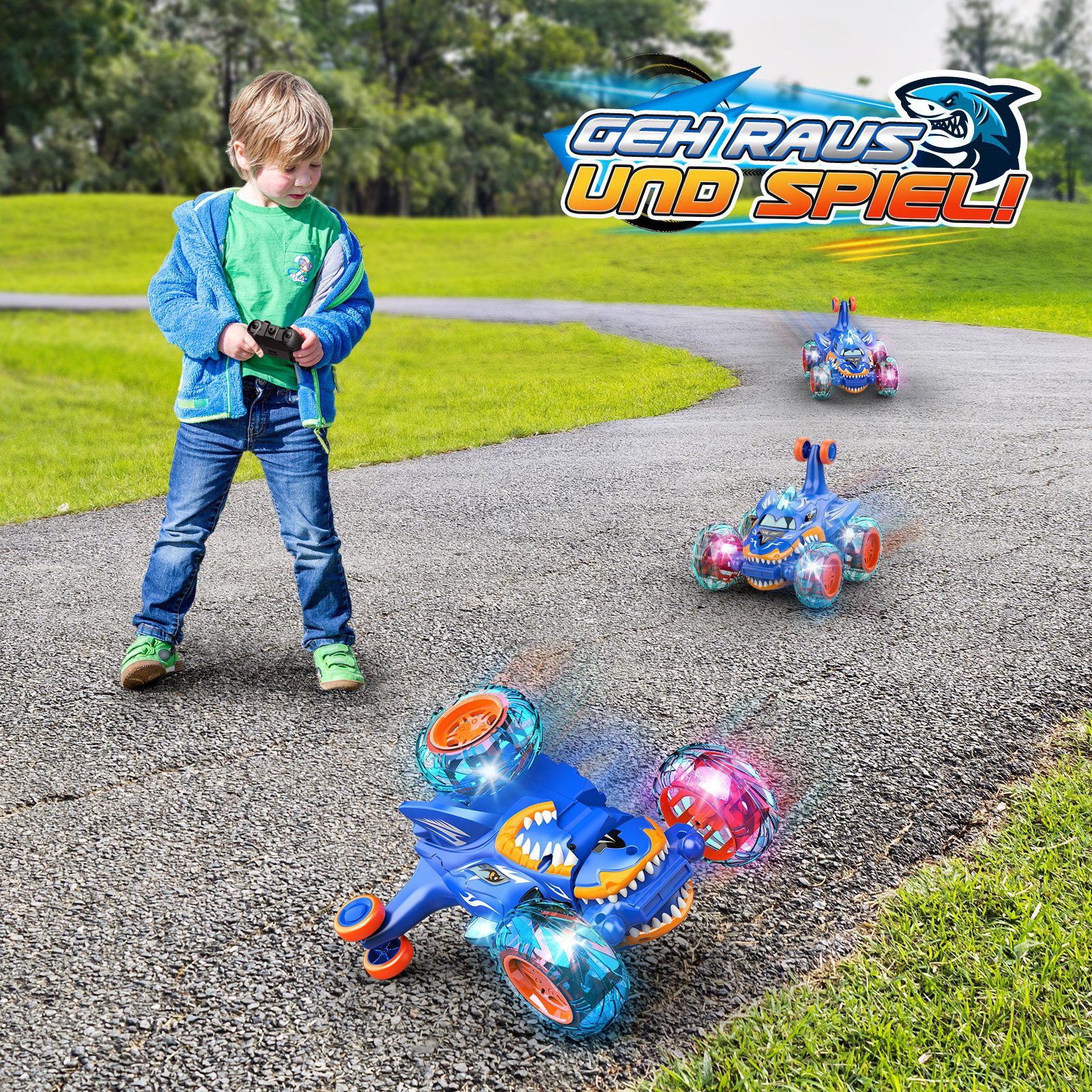 Frentree Toy Car Remote Controlled Car, Toy Shark Monster Truck RC Car