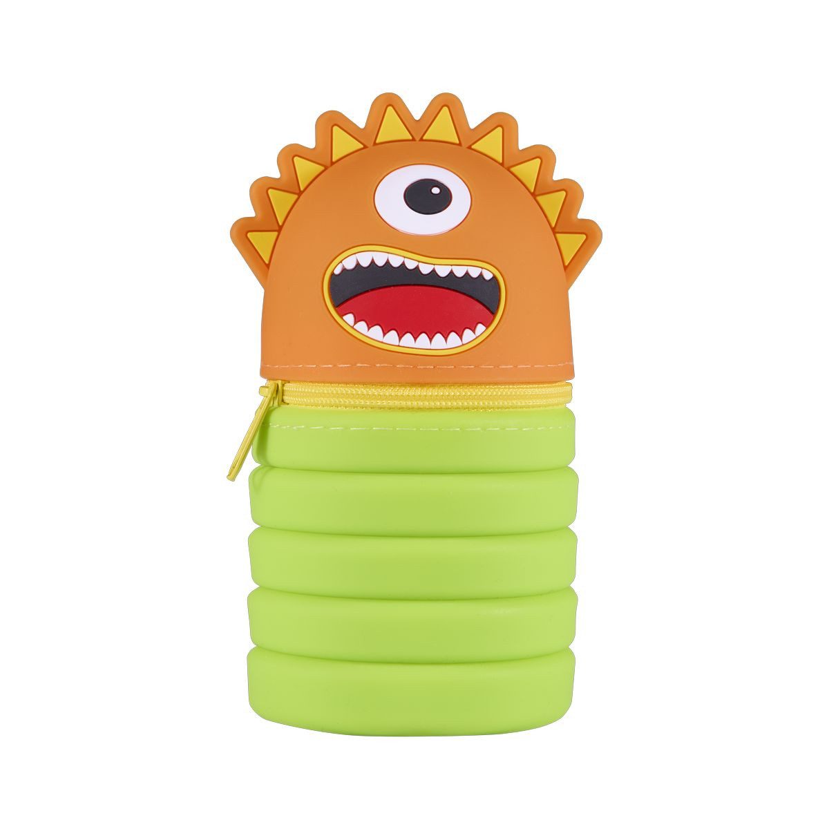 Idena Federmäppchen Idena Schlamper Soft Touch Silikon ausziehbar orange/grün