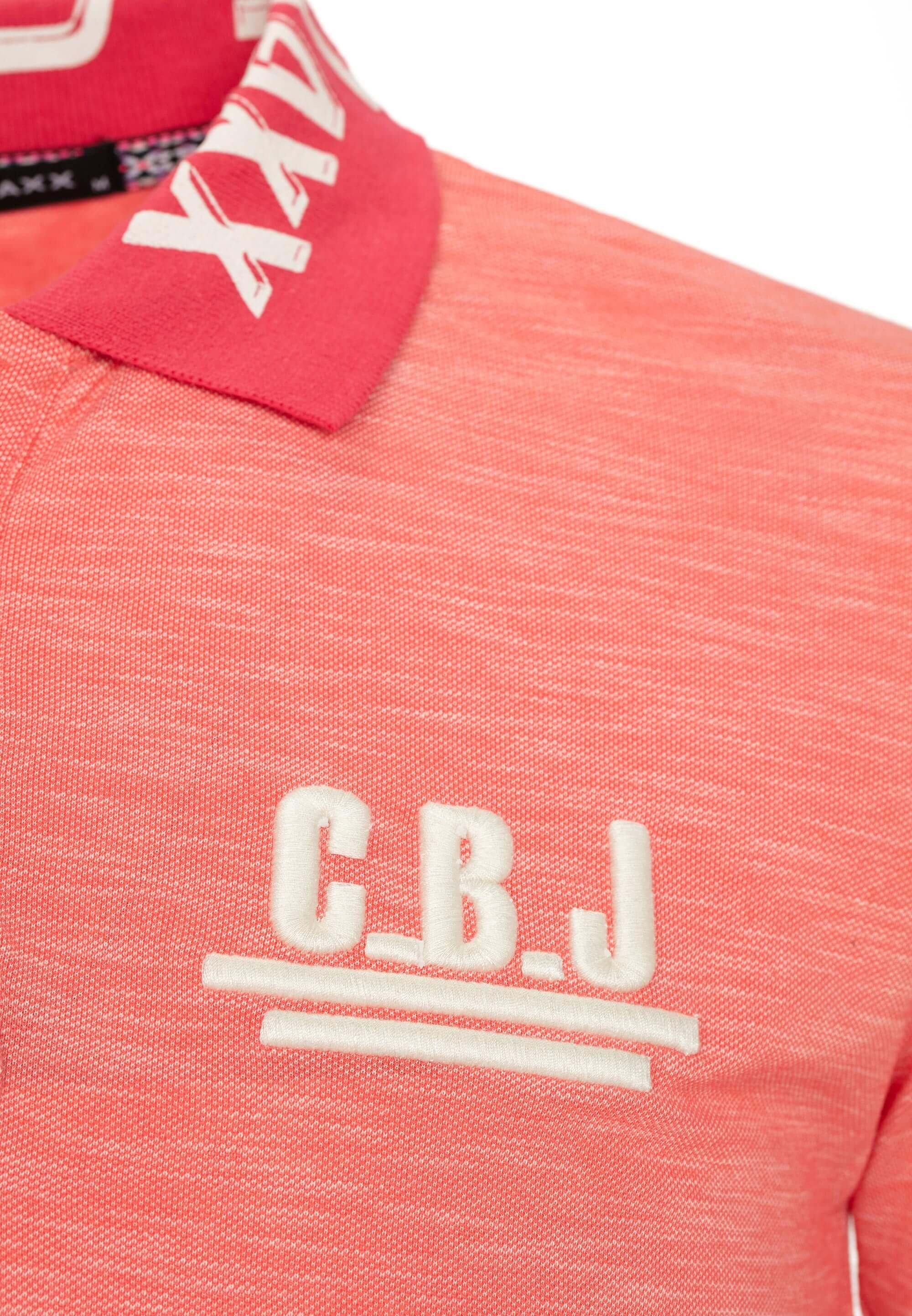 Cipo Baxx Poloshirt Kragen am mit Logodruck & koralle
