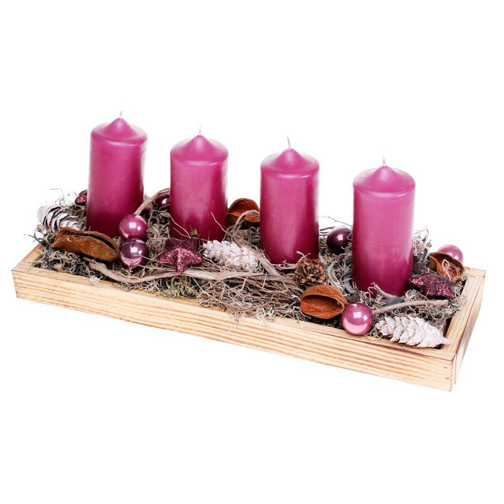 CreaFlor Home Stumpenkerze Adventsdeko, Handarbeit, Brombeer, Motiv: Advent günstig online kaufen