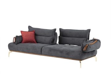 JVmoebel 3-Sitzer Perfekte 3-Sitzer Sofa Modern Holz Wohnzimmer Möbel Grau farbe Luxus, 1 Teile, Made in Europa