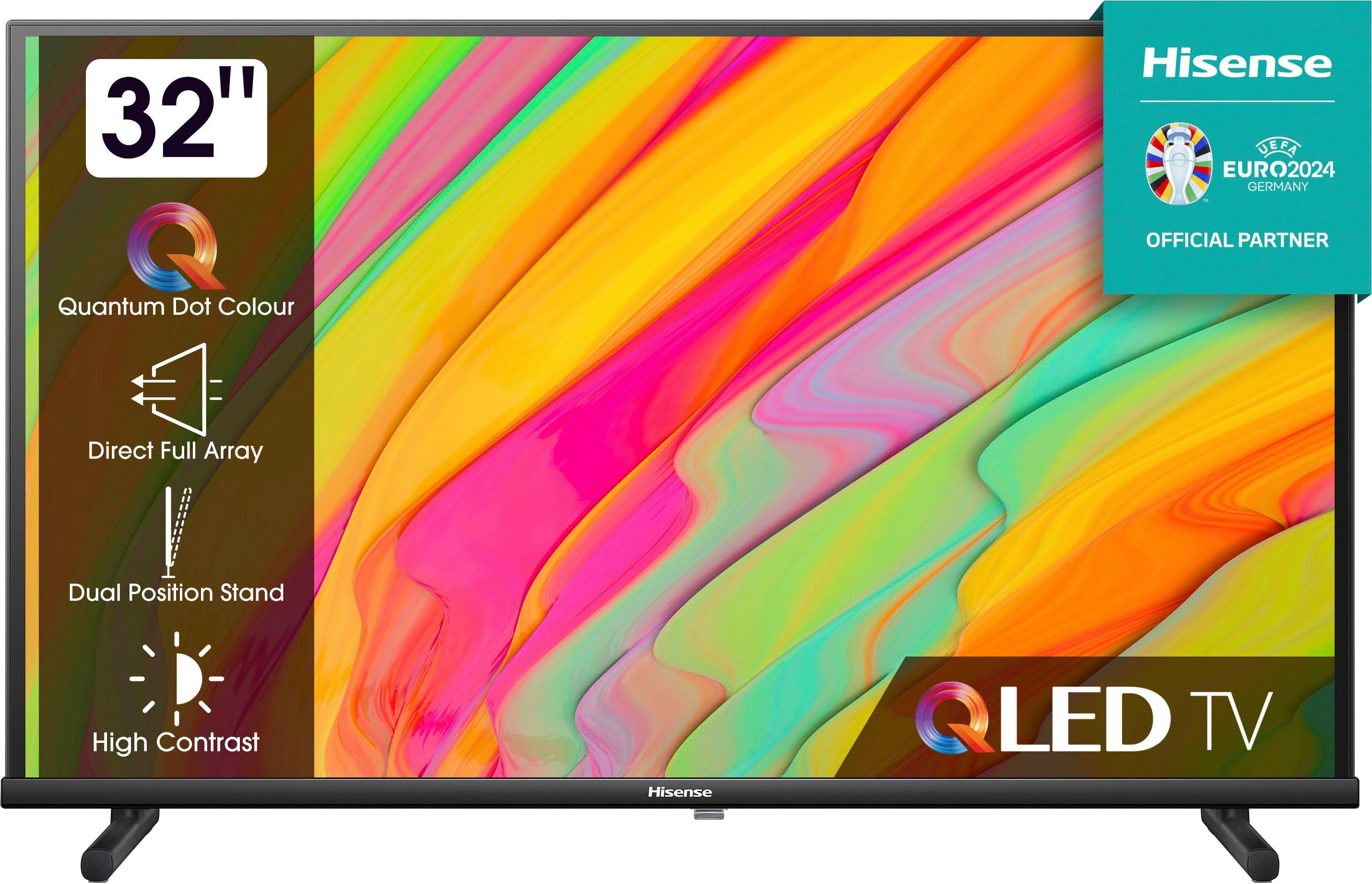 Hisense 32A5KQ QLED-Fernseher (80 cm/32 Zoll, Full HD, Full HD,Hisense QLED,Duale  Positionierung,VIDAA U6), Größe mit Standfuß (BxHxT) in cm: 72,1 × 45,2 ×  17,9