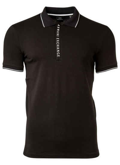 ARMANI EXCHANGE T-Shirt Herren Poloshirt - Hidden Buttons, Cotton Stretch