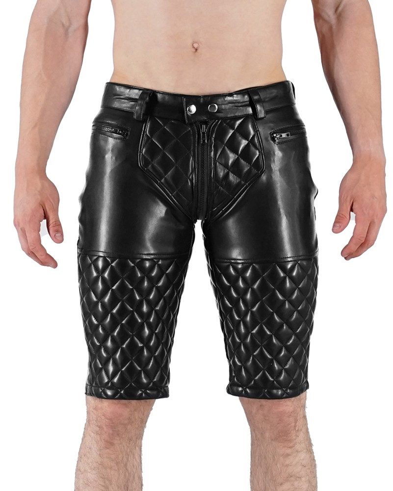 BOCKLE Lederhose Bockle® 5 GAY-ZIP FAUX Shorts PUSH-STRAP Kunstlederhose Leder Shorts