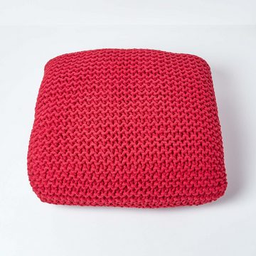 Homescapes Pouf Homescapes Bodenkissen groß rot Bezug 100% Baumwolle