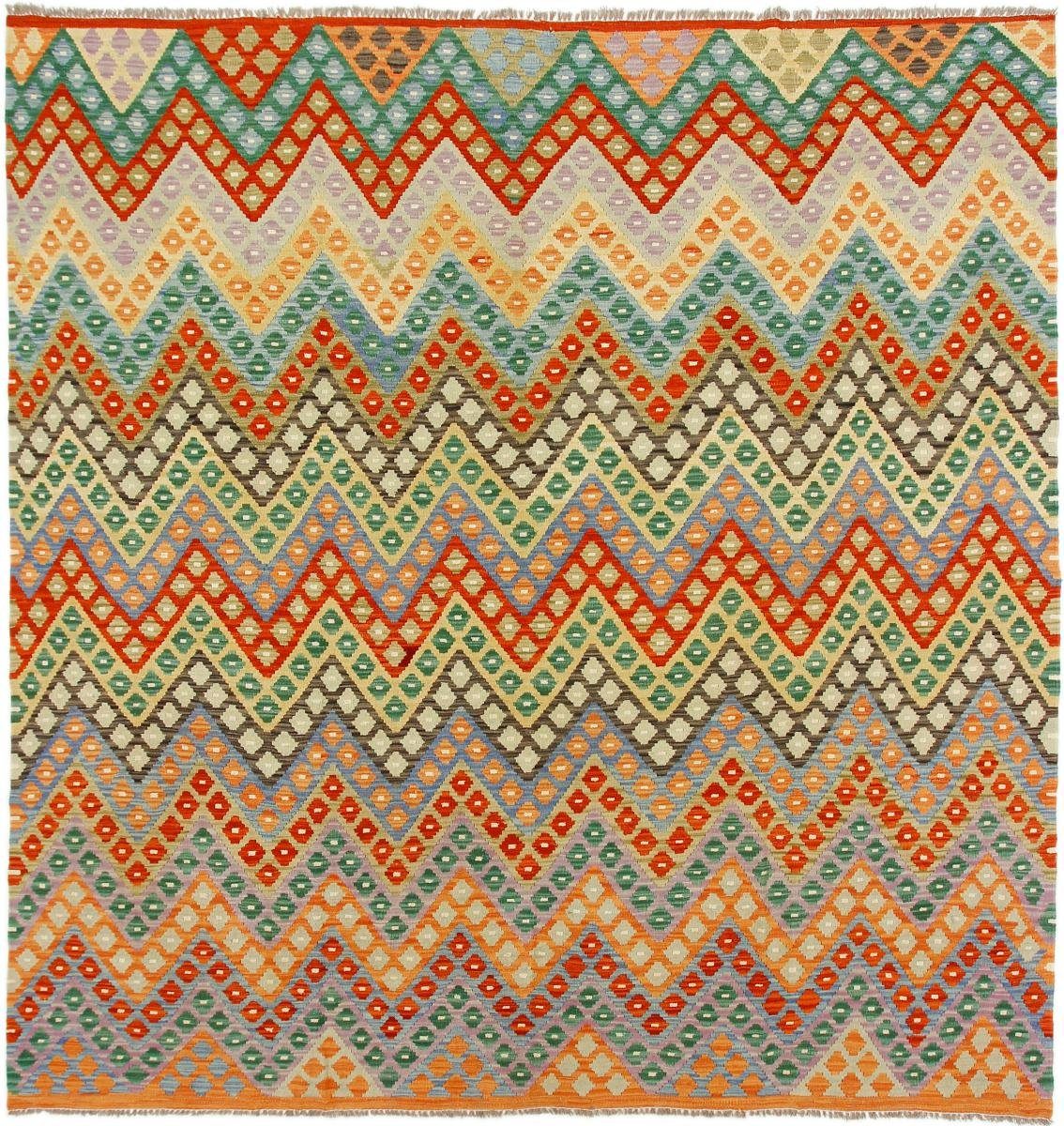 Orientteppich Kelim Afghan 269x270 Handgewebter Orientteppich Quadratisch, Nain Trading, rechteckig, Höhe: 3 mm