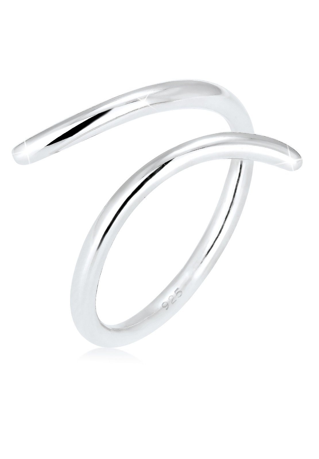 Elli Fingerring Wickelring offen verstellbar Statement 925 Silber, Geo