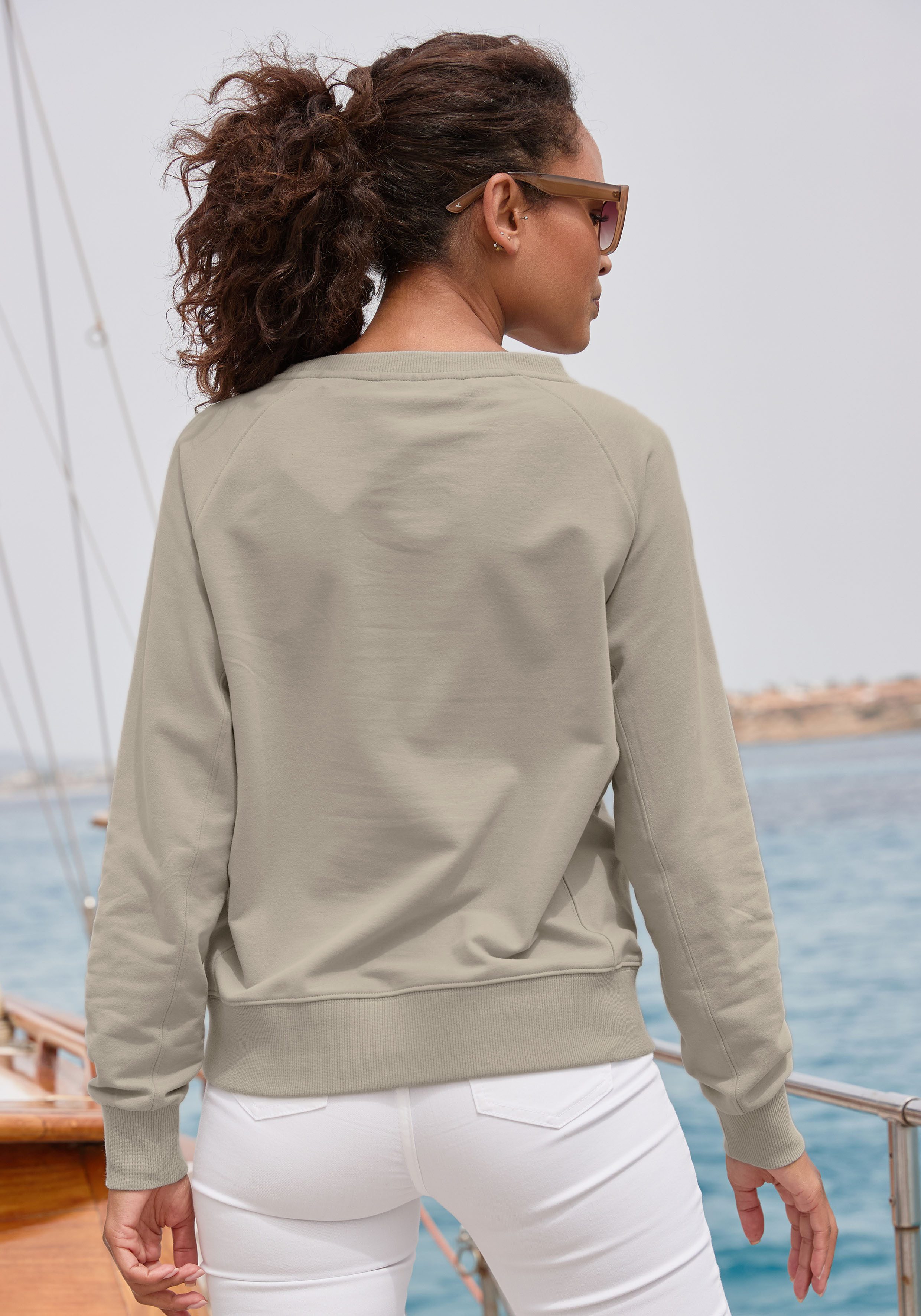 Elbsand Sweatshirt Zaara mit Frontprint, Rundhalsausschnitt, Printpullover, casual-sportlich