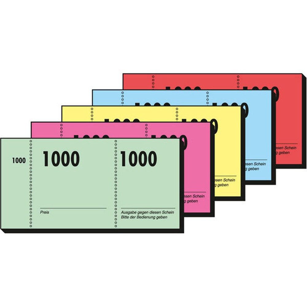 Sigel Formularblock SIGEL Doppelnummernblöcke 1-1000, farbsortiert, 10 Blöcke