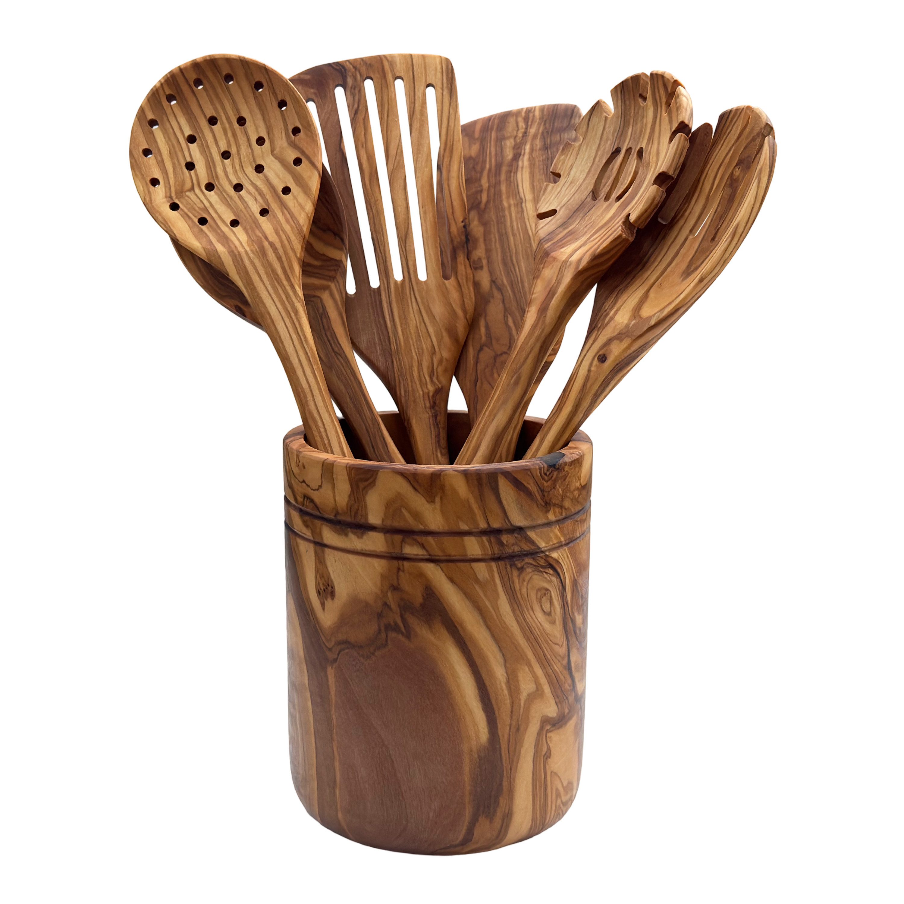 medina mood Kochbesteck-Set Küchenhelfer Set "Plaisir" L 30 cm –Le Grand– 7-teilig aus Olivenholz (1-tlg)