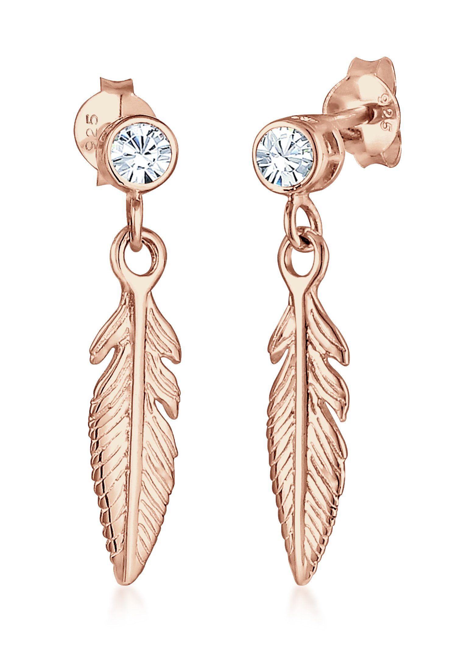 Elli Ohrhänger-Set Ohrhänger Feder 925 Silber, mit Kristallen von Swarovski günstig online kaufen