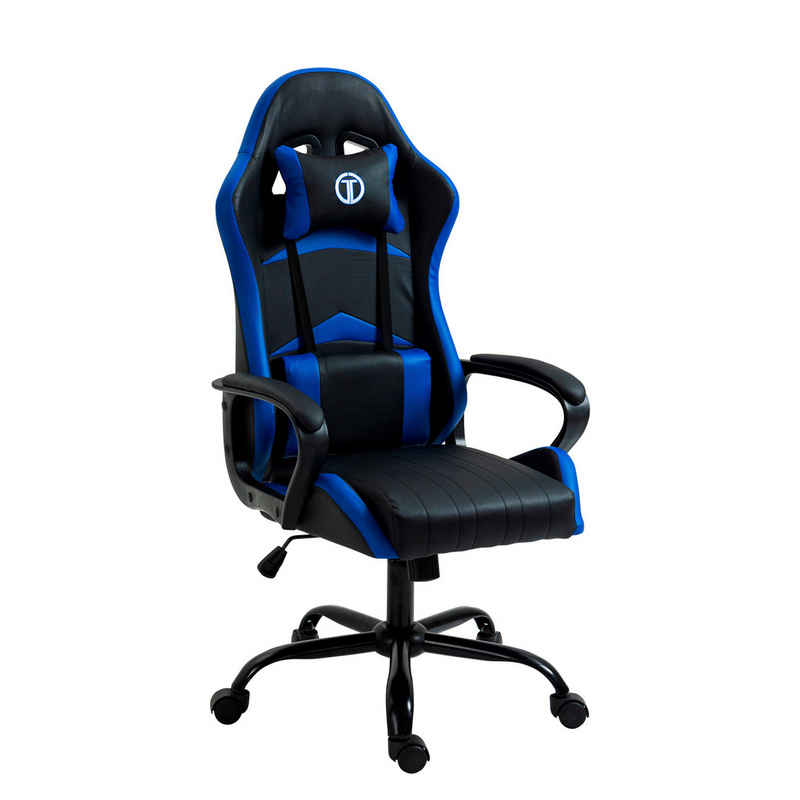 TITANO Gaming-Stuhl LION (Ergonomischer Gaming Chair mit verstellbarer Höhe, Kopfstütze, Lenden- & Memory-Foam-Kopfkissen und Armlehnen. Racing PC Stuhl, Bis 150kg Belastbar)