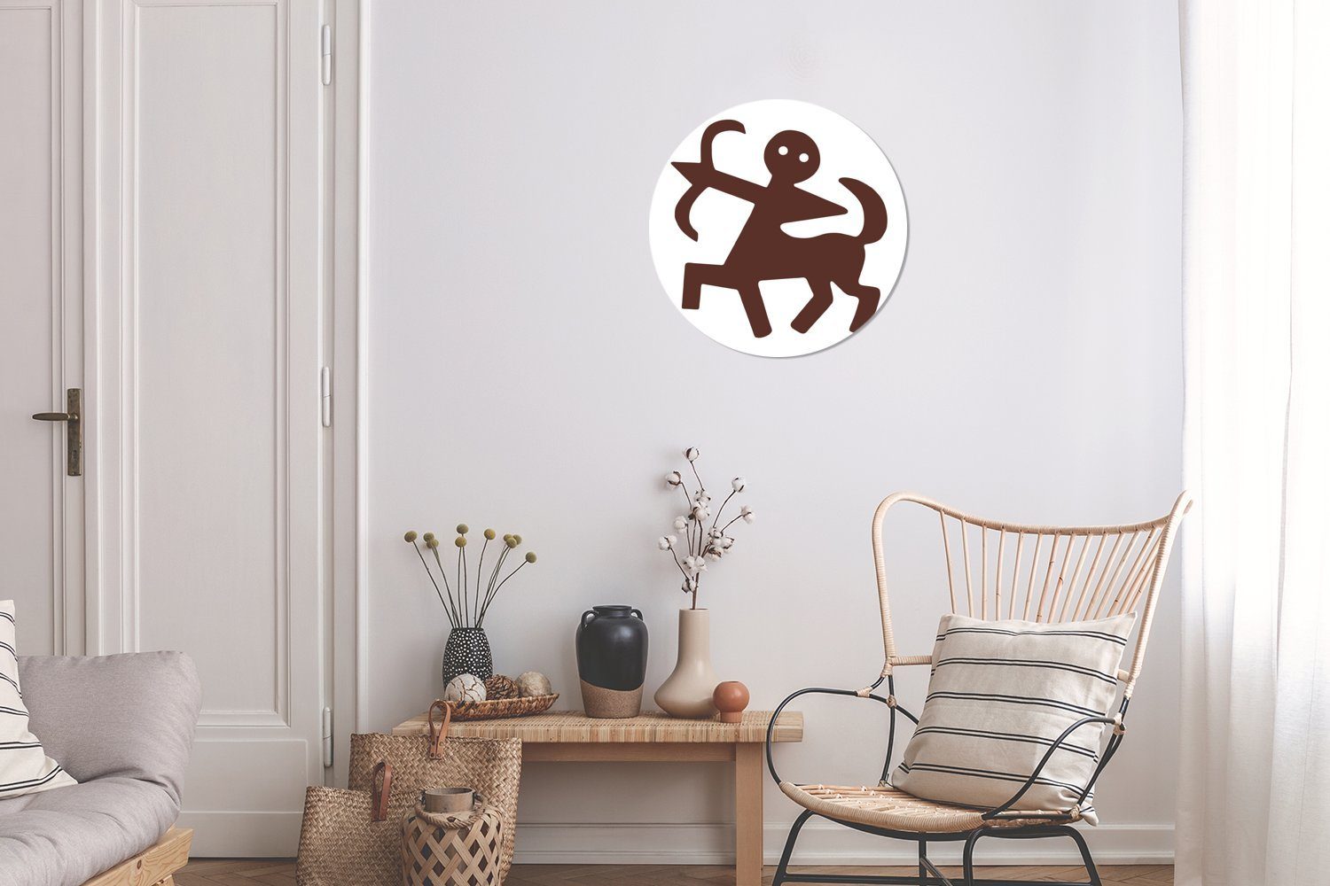 Tapetenaufkleber, Illustration Tapetenkreis MuchoWow einfache Eine Wohnzimmer eines Zentauren für Rund, Wandsticker Kinderzimmer, (1 St),