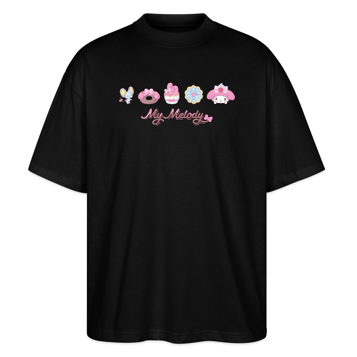 T-Shirt My Melody Mit Flat Und Gebäckstücken Oversize Unisex T-Shirt