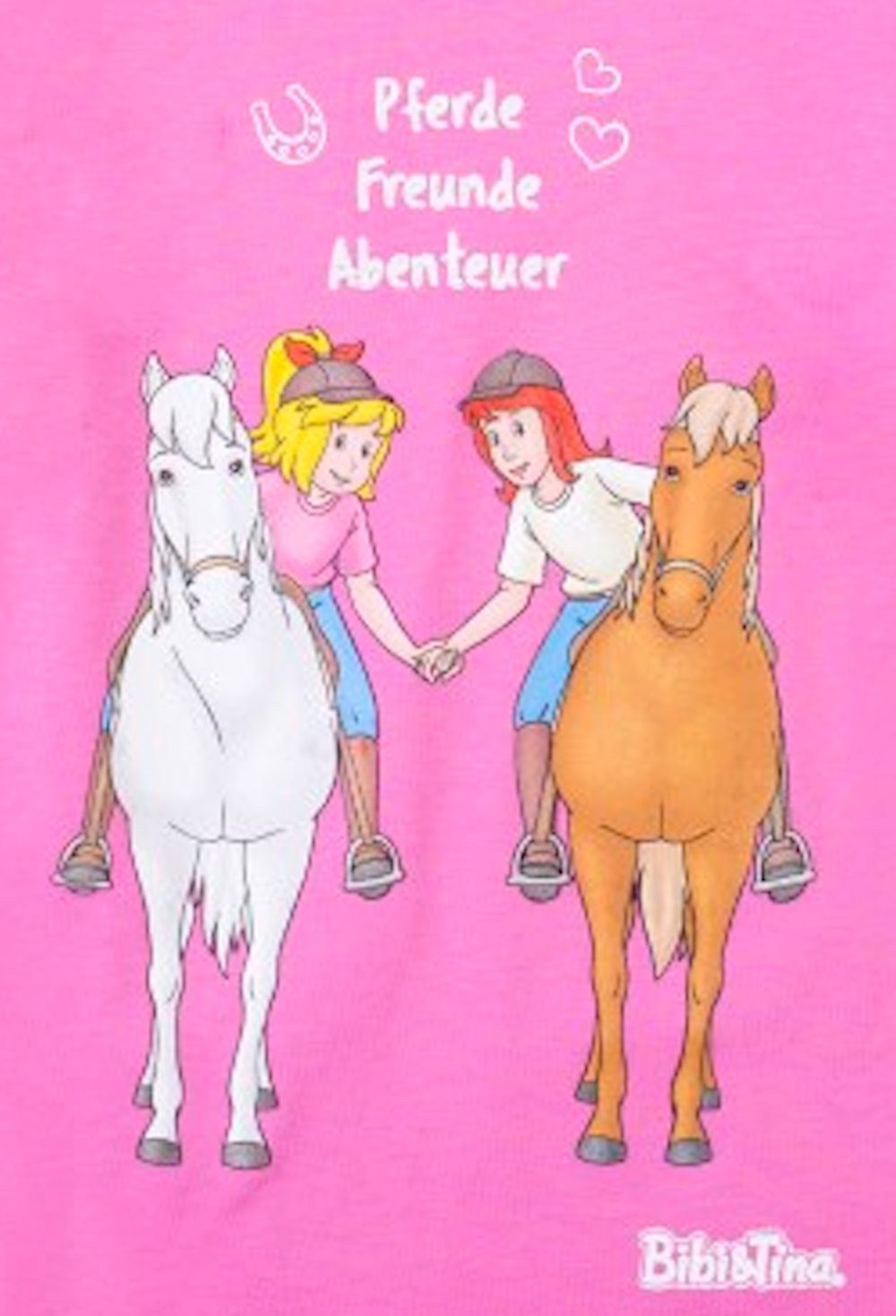 Bibi & Tina Langarmshirt Bibi und Tina Mädchen Langarmshirt Pferde Freunde fuchsia pink (1-tlg)