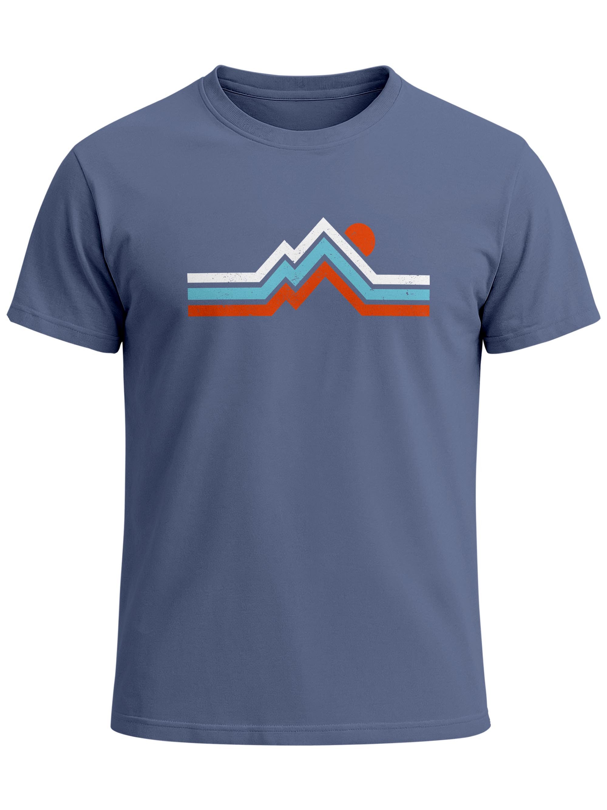 Neverless Print-Shirt Herren T-Shirt Berge Wandern Bergmotiv Aufdruck Printshirt Gebirge mit Print