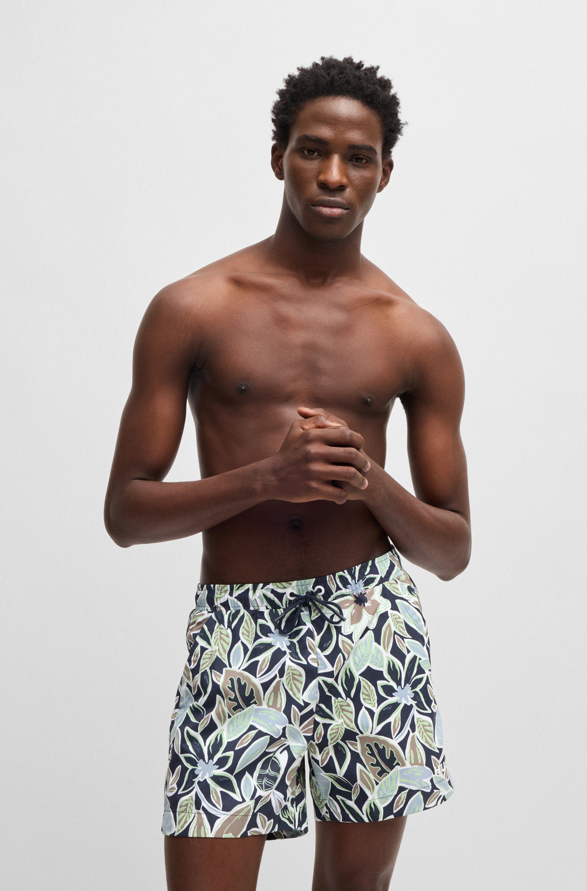 HUGO Badeshorts CALALA mit tropischen Muster günstig online kaufen