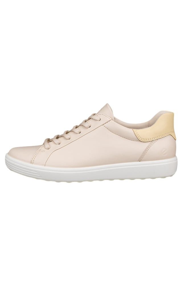 Ecco Soft 7 Easy Slip Low (Premium-Leder) limestone Damen Sneaker