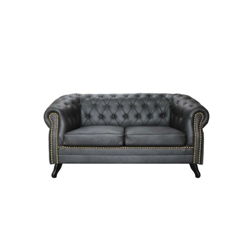 Sofagarnitur Couch Made JVmoebel Sofa 3+2 in Polster Schwarze Neu, Europe Chesterfield Sofa