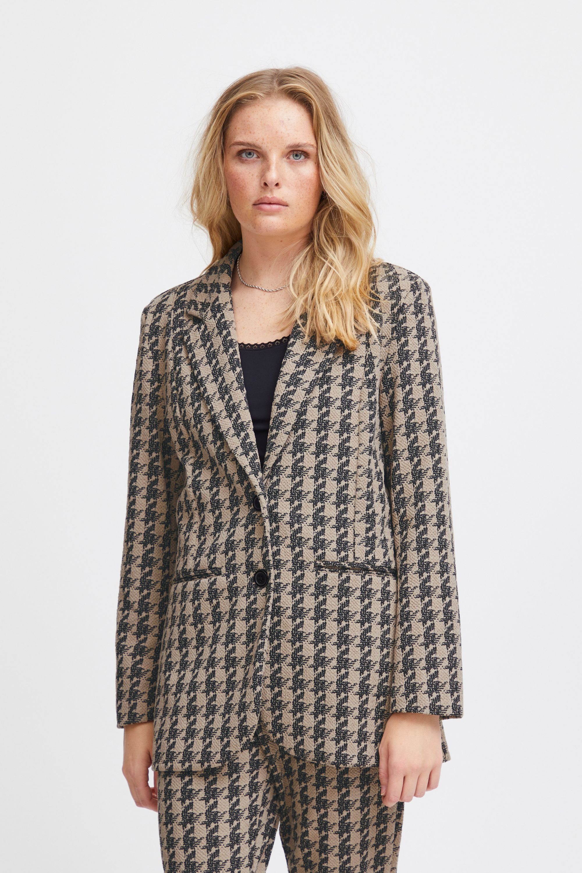 Kurzblazer IHKATE HOUNDSTOOTH OVERSIZE BL