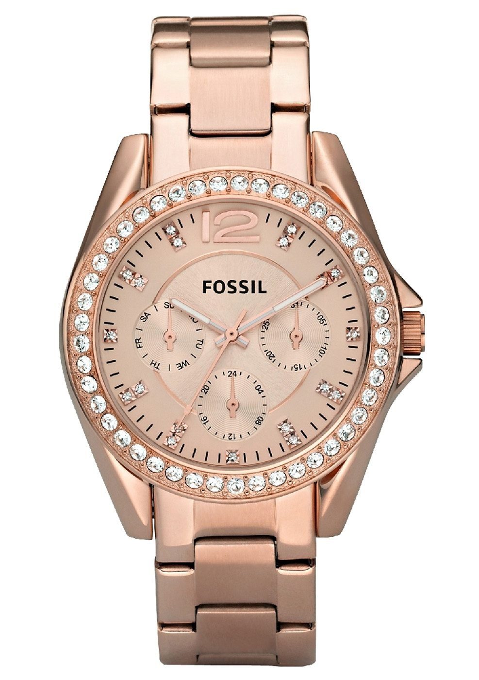 Fossil Multifunktionsuhr RILEY ES2811, Quarzuhr, Armbanduhr, Damenuhr, Datu günstig online kaufen