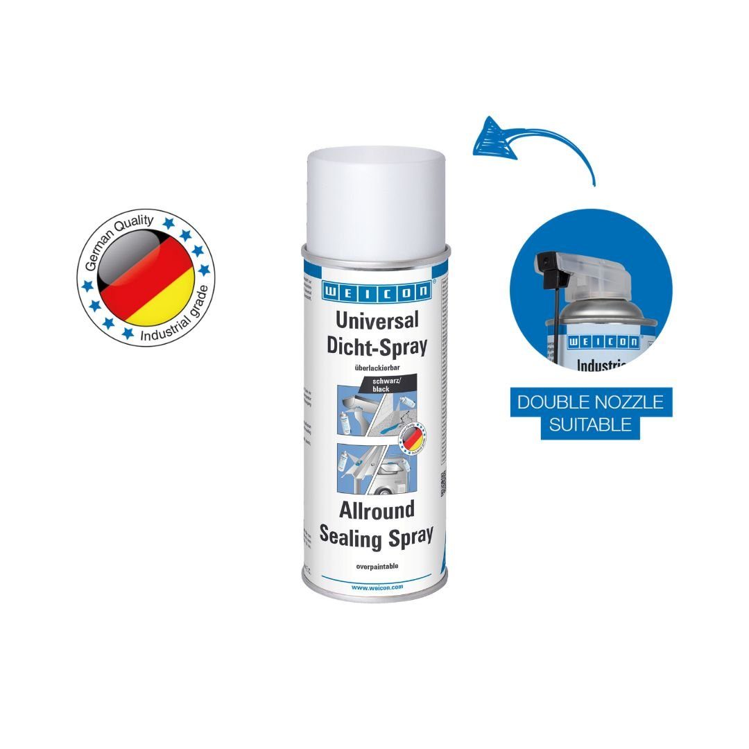 WEICON Dichtstoff Universal Dicht-Spray, sprühbarer Kunststoff zum Abdichten, 400 ml, Überlackierbar, Für Innen- und Außenbereiche