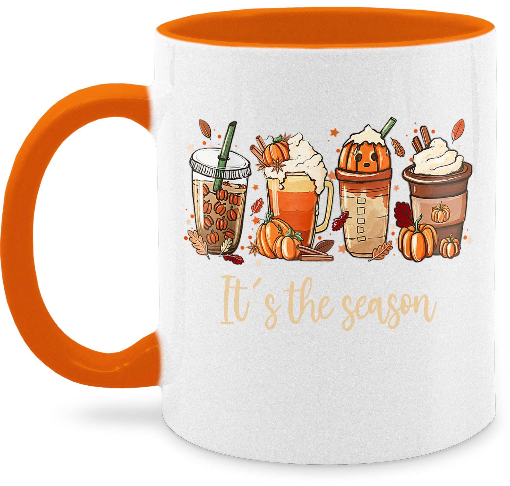 Shirtracer Tasse It's the Season - Herbst Blätter Kürbis Heißgetränke Gewürze, Keramik, Halloween Tassen