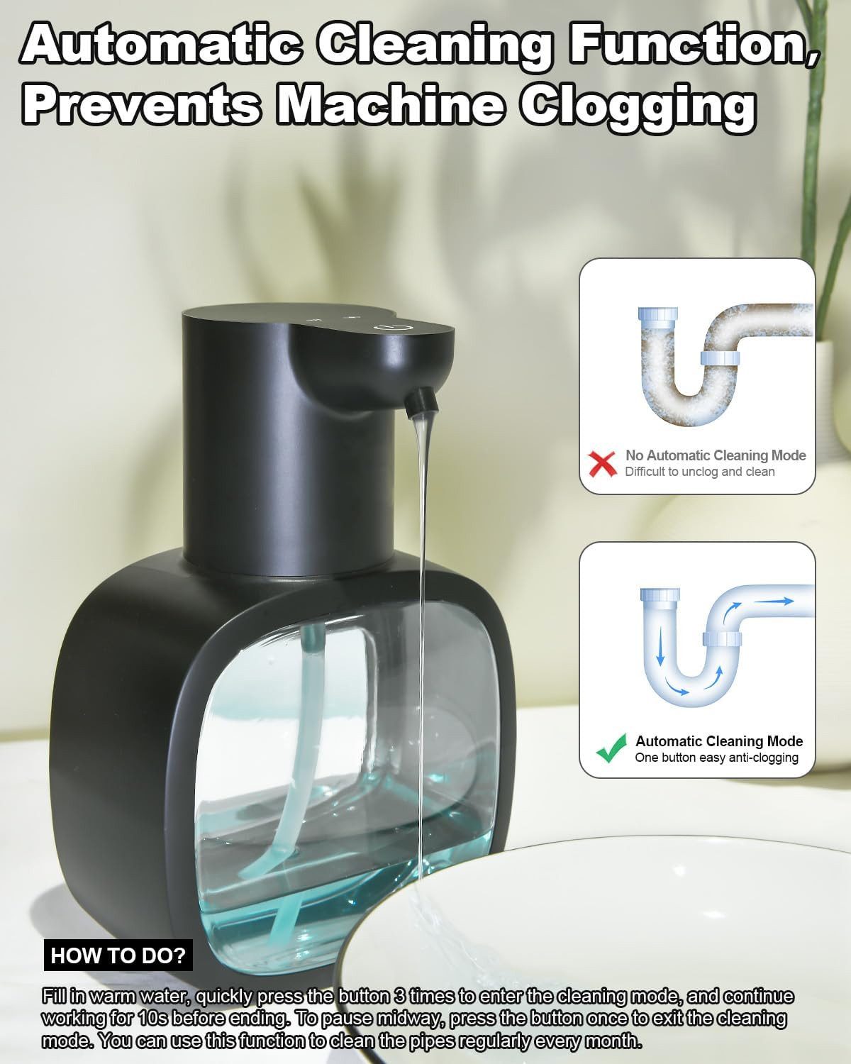 zggzerg Seifenspender Automatischer, Wandbefestigung Elektrischer mit Sensor, Verstellbar, Für Küche Badezimmer