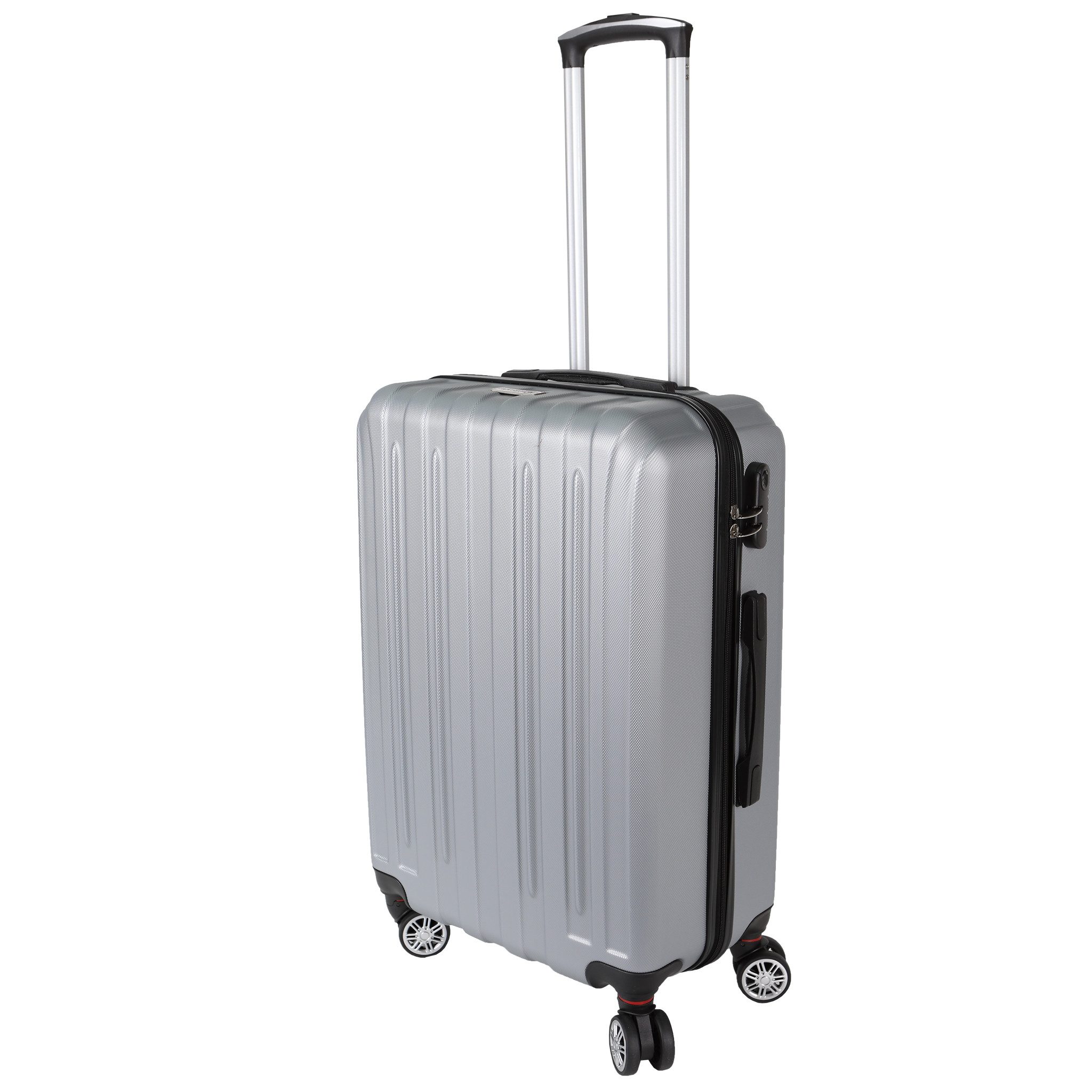 Hartschalen-Trolley Koffer Reisekoffer Hartschalenkoffer silber S, M, L