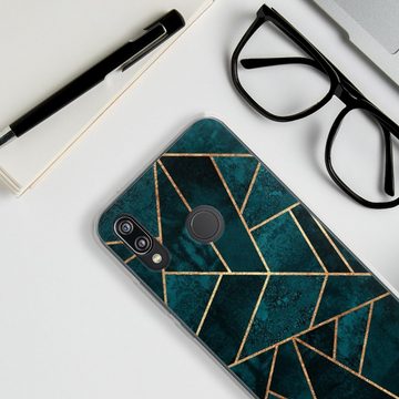 DeinDesign Handyhülle Stein Gold & Kupfer Elisabeth Fredriksson Deep Teal Stone Gold Print, Huawei P20 Lite Silikon Hülle Bumper Case Handy Schutzhülle