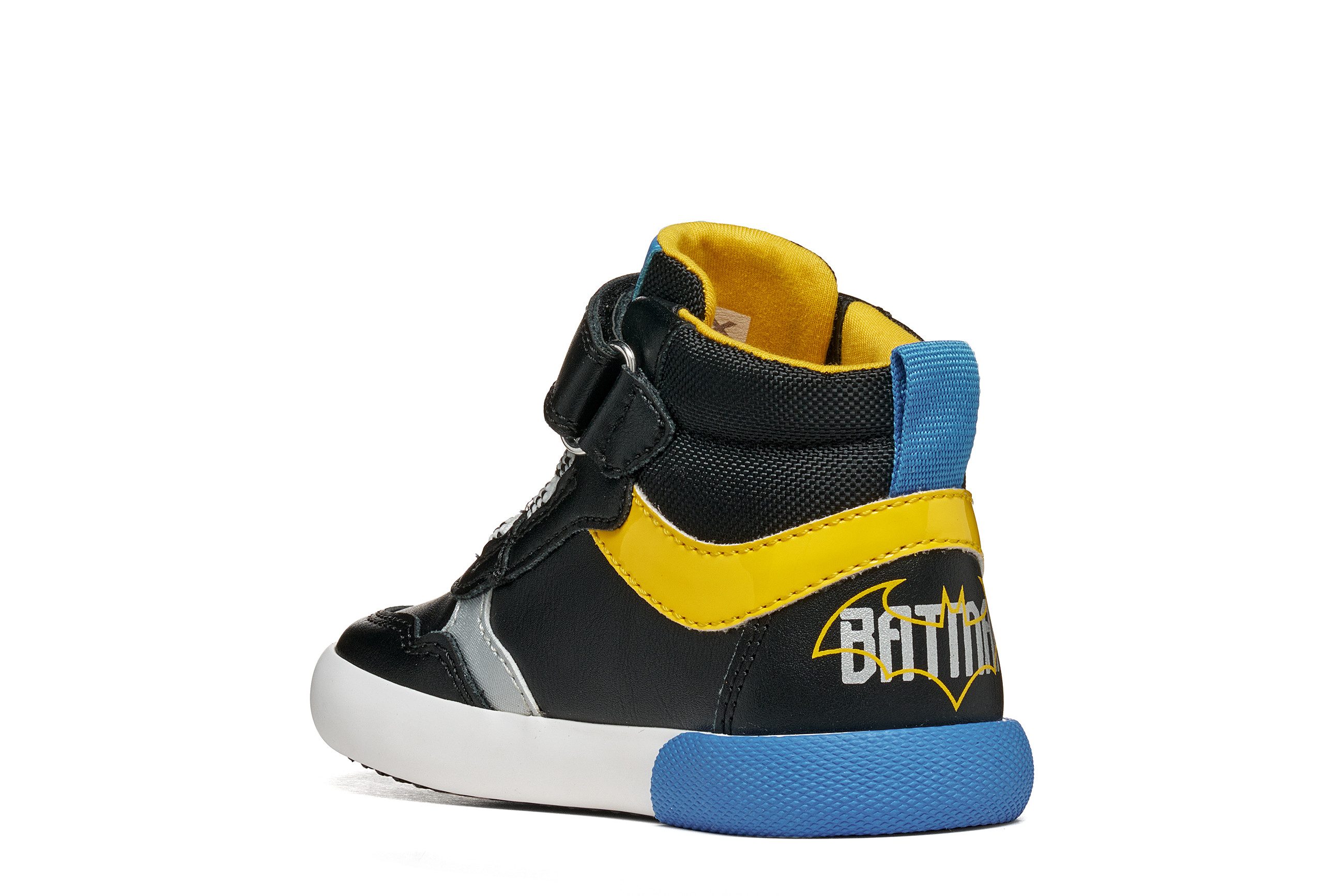 Geox B GISLI BOY Lauflernschuh Freizeitboots, High-Top-Sneaker, Klettschuh mit BATMAN Motiv