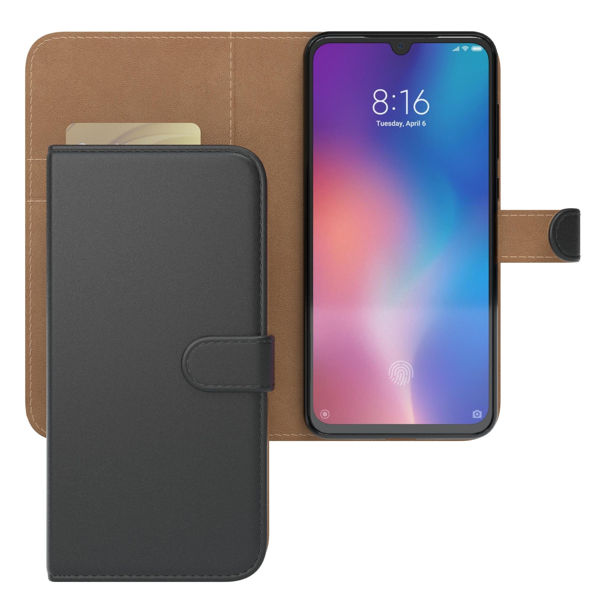 EAZY CASE Handyhülle Uni Bookstyle für Xiaomi Mi 9 6,39 Zoll, Schutzhülle mit Standfunktion Kartenfach Handytasche aufklappbar Etui