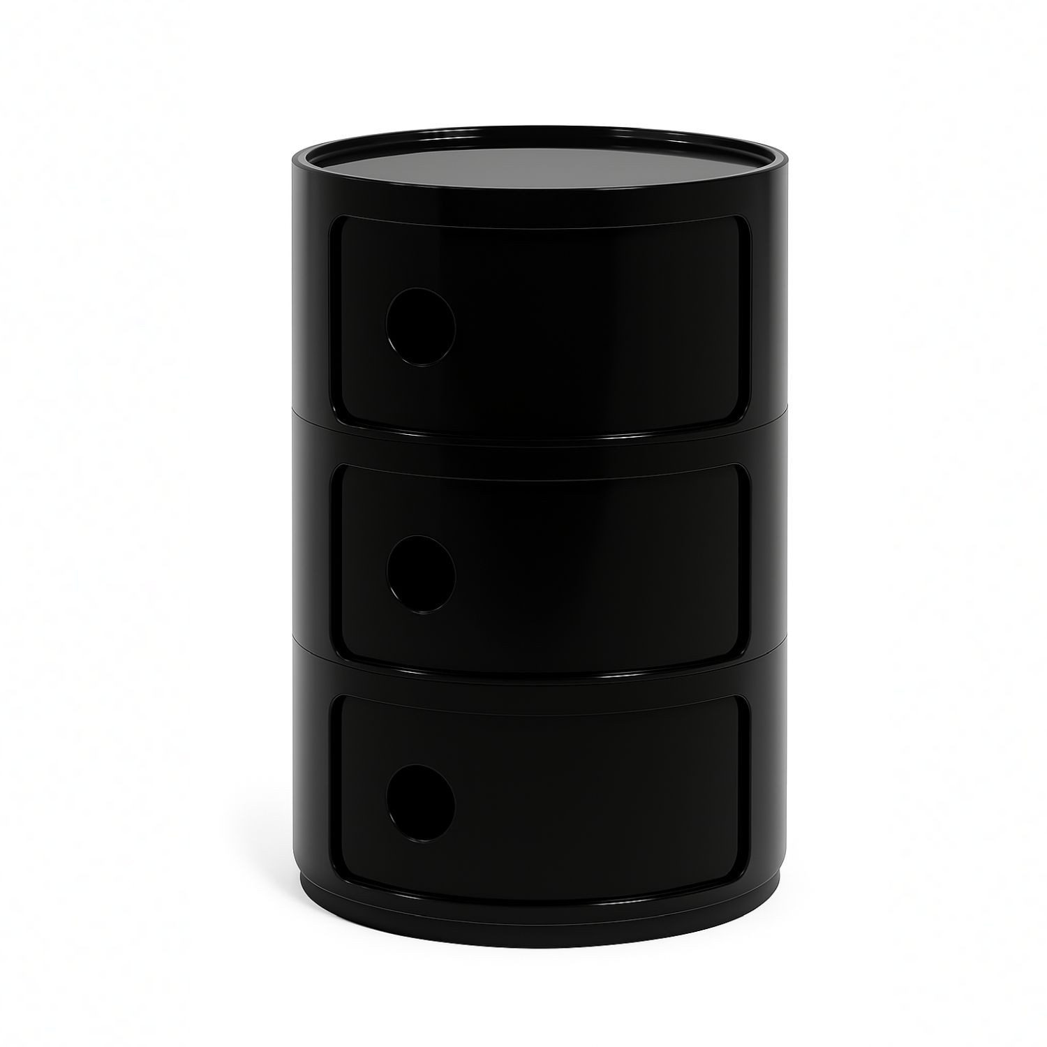 Kartell Container Componibili mit drei Fächern Schwarz