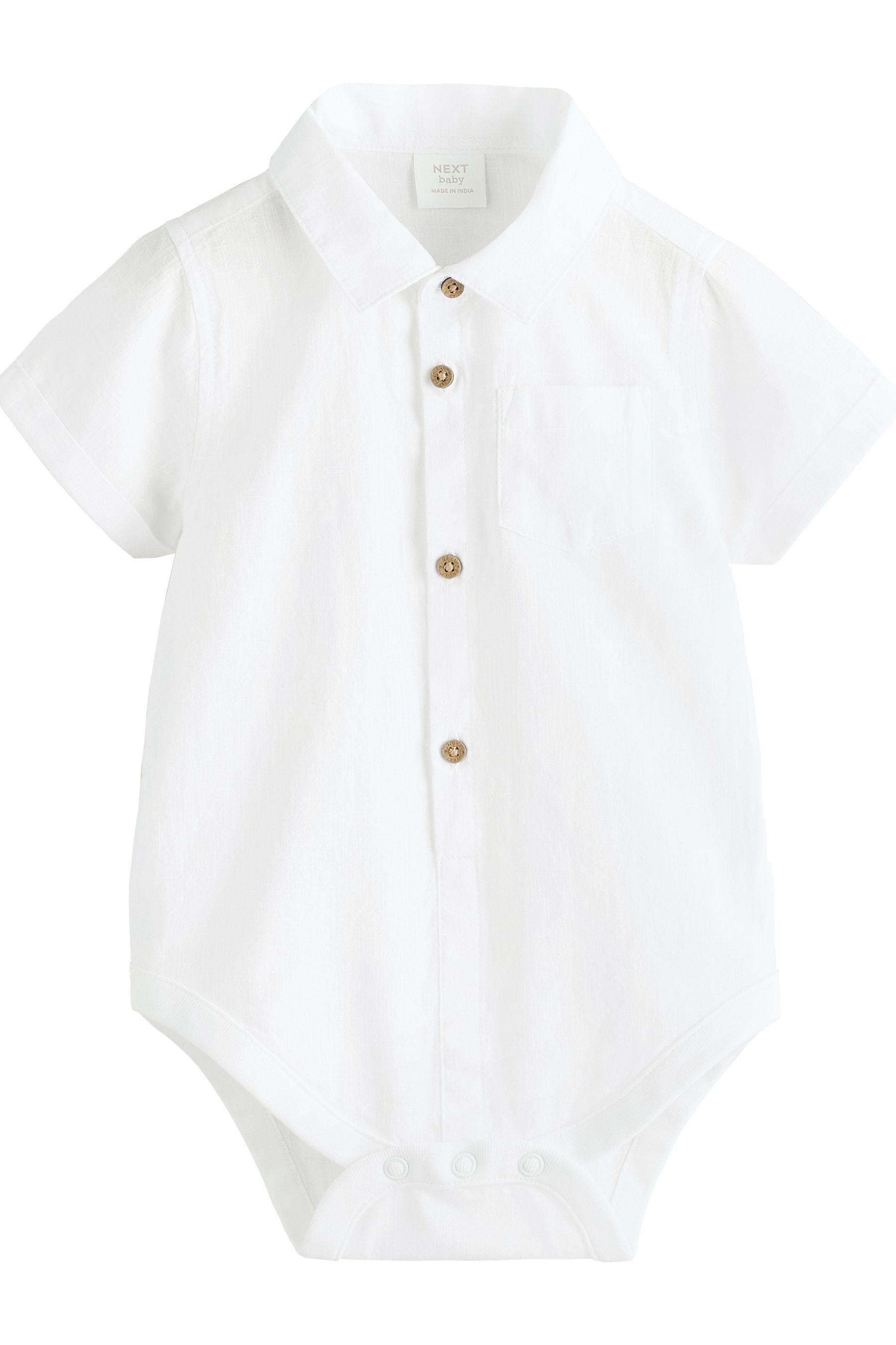 Next Hemdbody Baby Bodysuit im Hemdenstil mit kurzen Ärmeln (1-tlg)